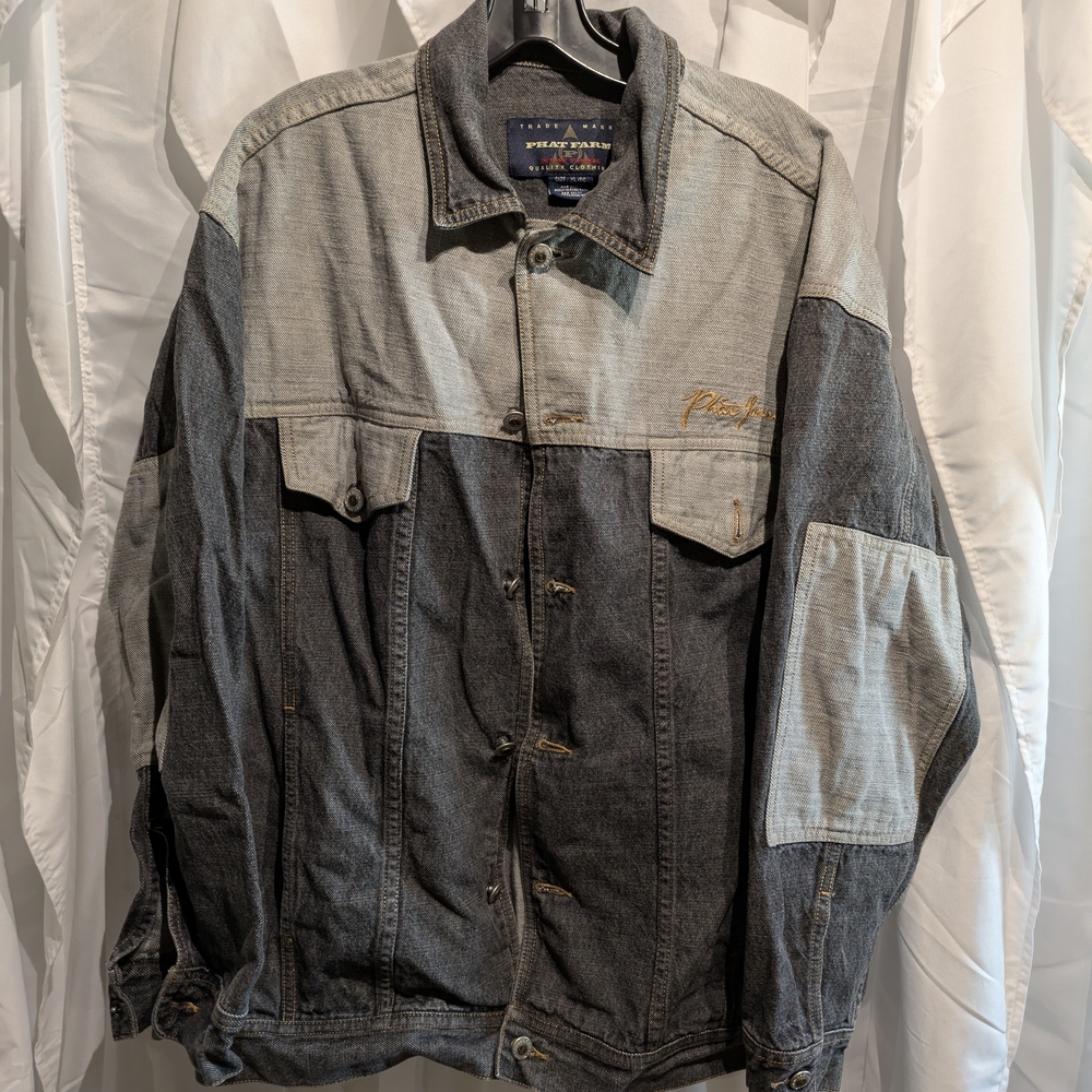 A9 Phat Farm Denim Jean Jacket Size XL Vintage 90s 00
